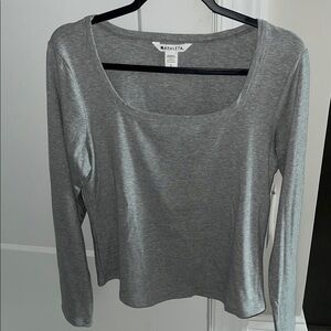 Athleta Signature Rib Square Neck Top Size Large